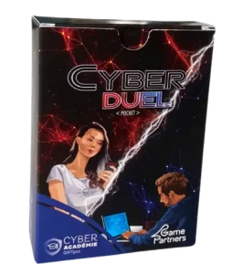 Version personnalisée de Cyber Duel Pocket avec le logo de la Cyber Académie de GRTgaz. / Customized version of Cyber Duel Pocket with GRTgaz Cyber Academy logo.